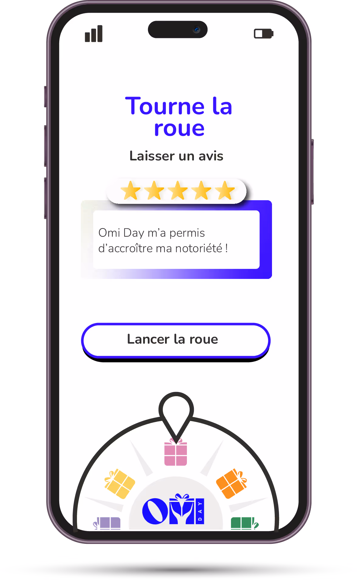 Le client tourne la roue
